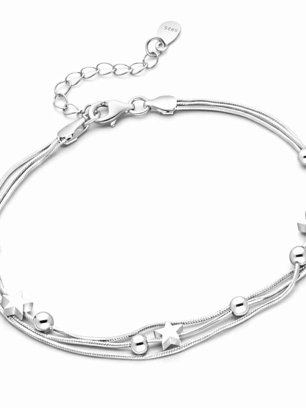 Sterling Silver “Starlight Drift” Multi Strand Bracelet | Dainty Celestial